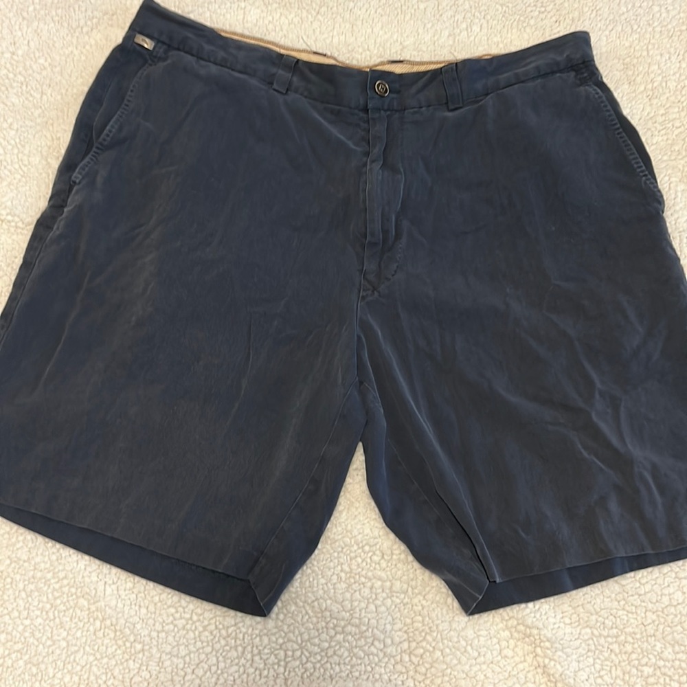 Tommy Bahama Mens Flat Front Shorts. Blue good condition smoke and pet free